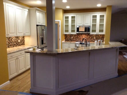 Kitchen Remodel with backsplash and painting